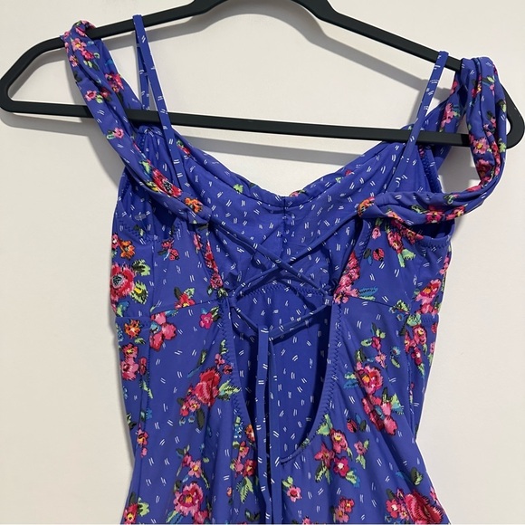 Vera Bradley blue floral off shoulder one piece swimsuit modest full coverage - Picture 7 of 9